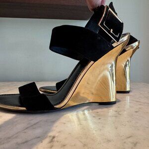 Louis Vuitton Suede Wedge Sandals